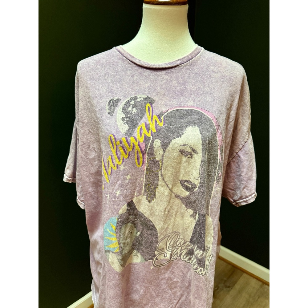 Aaliyah Graphic Purple Tie Dye Queen of the Damned T-Shirt Women's 2XL